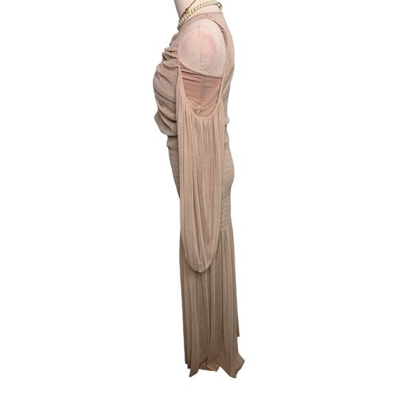 Alice McCall Spell Gown Maxi Dress nude neutral metallic knit mesh Size 4 - Picture 7 of 13